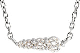 Platinum Round Natural Diamond Graduated Necklace