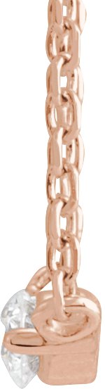 14K Gold Round Natural Diamond Graduated Necklace - Rose Gold - view 2