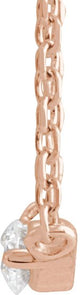 14K Gold Round Natural Diamond Graduated Necklace - Rose Gold - view 2