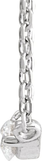 14K Gold Round Natural Diamond Graduated Necklace - White Gold - view 2