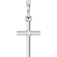 Platinum Round Natural Diamond Cross Necklace or Pendant – up to 0.015 CTW