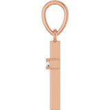 14K Gold Round Natural Diamond Cross Necklace or Pendant – up to 0.015 CTW - Rose Gold - view 3