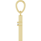 14K Gold Round Natural Diamond Cross Necklace or Pendant – up to 0.015 CTW - Yellow Gold - view 3
