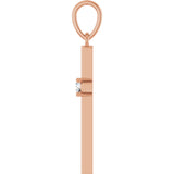 14K Gold Round Natural Diamond Cross Necklace or Pendant – up to 0.015 CTW - Rose Gold - view 3