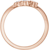 14K Gold Round Natural Diamond Three-Stone Bezel-Set Ring – 3mm Stones - Rose Gold - view 2