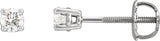 Platinum Natural Diamond Round 4-Prong Stud Earrings – 2.8-6.3mm Stones