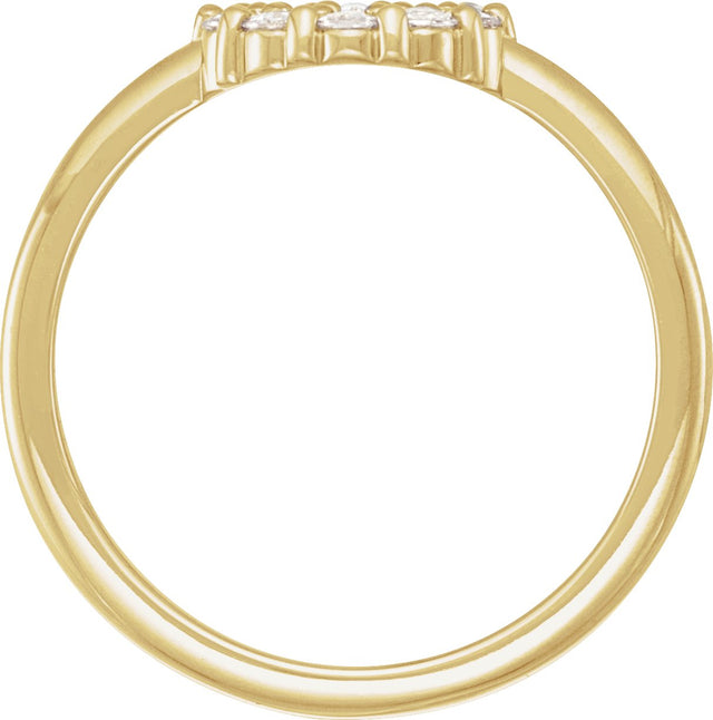 14K Gold Round Natural Diamond Cabochon Halo-Style Ring - Yellow Gold - view 2