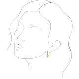 14K Gold Round Natural Diamond Cross Hoop Earrings - Rose Gold - view 3