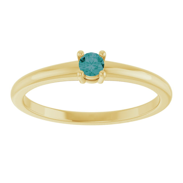 14K Gold Round Lab-Grown Alexandrite Solitaire Ring - Yellow Gold - view 3