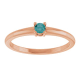 14K Gold Round Lab-Grown Alexandrite Solitaire Ring - Rose Gold - view 3