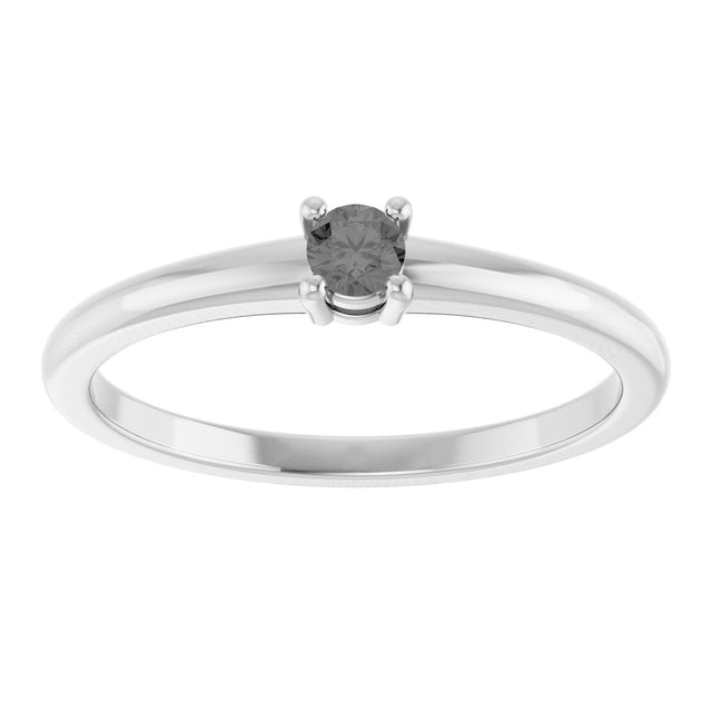 Platinum Round Natural Gray Spinel Solitaire Ring - view 3