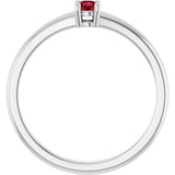 Platinum Round Natural Ruby Solitaire Ring - view 2