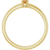 14K Gold Round Natural Citrine Solitaire Ring - Yellow Gold - view 2