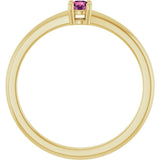 14K Gold Round Natural Pink Tourmaline Solitaire Ring - Yellow Gold - view 2