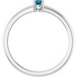 14K Gold Round Natural London Blue Topaz Solitaire Ring - White Gold - view 2