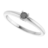 Platinum Round Natural Gray Spinel Solitaire Ring - view 5