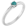 Platinum Round Lab-Grown Alexandrite Solitaire Ring