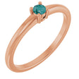 14K Gold Round Lab-Grown Alexandrite Solitaire Ring - Rose Gold