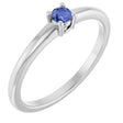 Platinum Round Natural Tanzanite Solitaire Ring