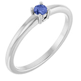 Platinum Round Natural Tanzanite Solitaire Ring