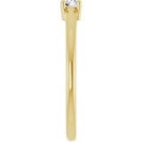14K Gold Round Natural White Sapphire Solitaire Ring - Yellow Gold - view 4