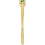 14K Gold Round Natural Green Sapphire Solitaire Ring - Yellow Gold - view 4