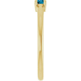 14K Gold Round Natural London Blue Topaz Solitaire Ring - Yellow Gold - view 4