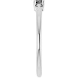14K Gold Round Natural Gray Spinel Solitaire Ring - White Gold - view 4