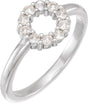 Platinum Round Natural Diamond Cabochon Halo-Style Ring
