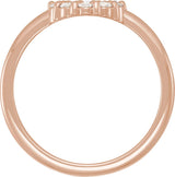 14K Gold Round Natural Diamond Cabochon Halo-Style Ring - Rose Gold - view 2
