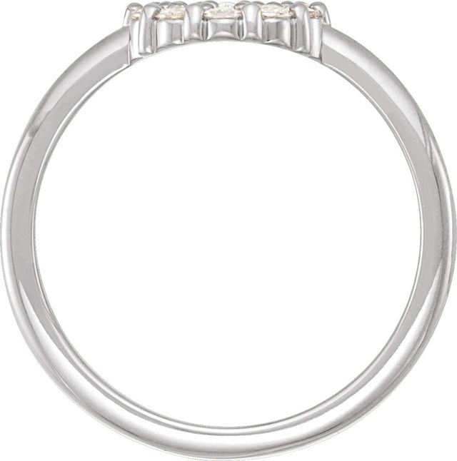 14K Gold Round Natural Diamond Cabochon Halo-Style Ring - White Gold - view 2