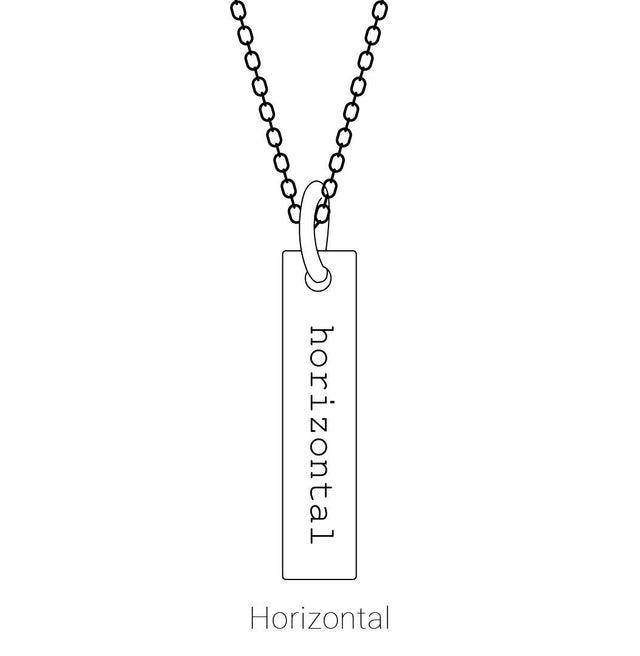 Platinum Round Lab-Grown Ruby Family Engravable Bar Pendant - view 4