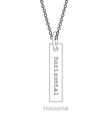 14K Gold Round Lab-Grown Ruby Family Engravable Bar Pendant - Rose Gold - view 4