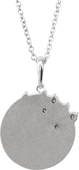 Platinum Round Natural Natural Diamond Engravable Family Tree Necklace or Pendant - view 3