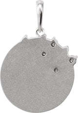 Platinum Round Natural Diamond Engravable Family Tree Necklace or Pendant - view 3