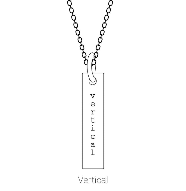 Platinum Round Natural Ruby Family Engravable Bar Pendant - view 3