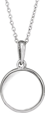 14K Gold Round Natural Diamond Engravable Starburst Necklace or Pendant - White Gold - view 2
