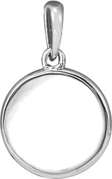 Platinum Round Natural Diamond Engravable Starburst Necklace or Pendant - view 3