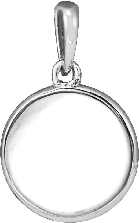Platinum Round Natural Diamond Engravable Starburst Necklace or Pendant - view 3