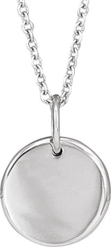 Platinum Round Natural Diamond Engravable Accented Necklace – 0.005 CTW - view 3