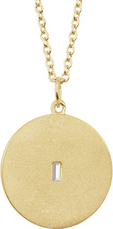 14K Gold Marquise Natural Diamond Accented Disc Necklace or Pendant - Yellow Gold - view 3