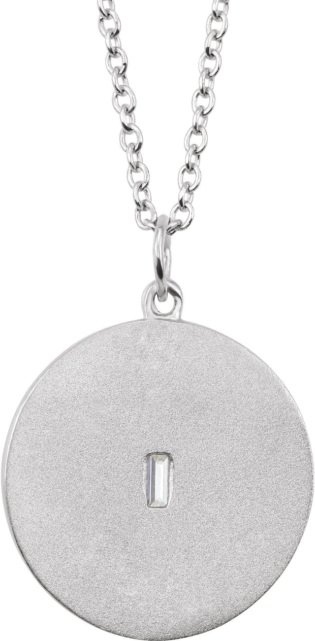 14K Gold Marquise Natural Diamond Accented Disc Necklace or Pendant - White Gold - view 3