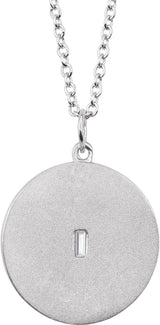 Platinum Marquise Natural Diamond Accented Disc Necklace or Pendant - view 3
