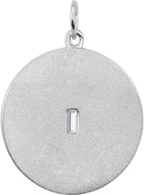 Platinum Marquise Natural Diamond Accented Disc Necklace or Pendant - view 3