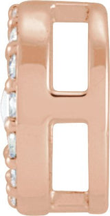 14K Gold Natural Diamond Oval Rose-Cut Halo-Style Pendant - Rose Gold - view 2