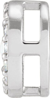 14K Gold Natural Diamond Oval Rose-Cut Halo-Style Pendant - White Gold - view 2