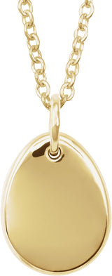 14K Gold Engravable Accented Necklace - Yellow Gold - view 3