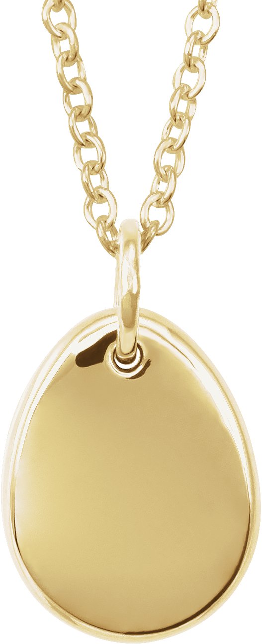 14K Gold Engravable Accented Necklace - Yellow Gold - view 3
