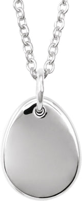 14K Gold Engravable Accented Necklace - White Gold - view 3
