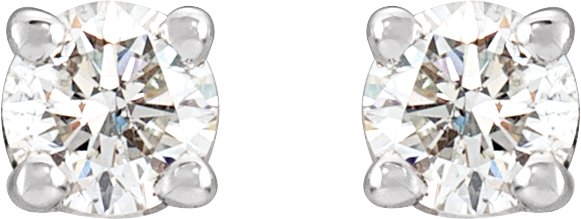 Platinum Natural Diamond Round 4-Prong Stud Earrings – 2.8-6.3mm Stones - view 2